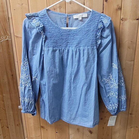 Loft Blouse Bundle Pink Blue | Size Small | Two Pack Casual Workwear - Picture 2 of 7